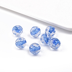 Королевский синий Прозрачные акриловые бусины, круглые, королевский синий, 10 мм, отверстие : 2.1 мм