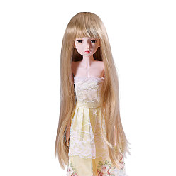 пшеница 1 шапочки для париков из химического волокна ПК, кукольные волосы, цвет пшеницы, 370~390 мм