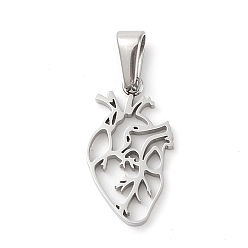 Нержавеющая Сталь Цвет Не тускнеющие 304 подвески из нержавеющей стали, очарование в форме сердца, цвет нержавеющей стали, 22x12.5x2 мм, отверстие : 7.5x3.2 мм