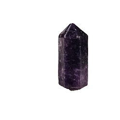 Лепидолит Заостренная башня натуральный лепидолит/фиолетовый слюдяной камень лечебные каменные палочки, украшение для медитации и терапии Рейки чакры, шестиугольная призма, 15x15x35 мм