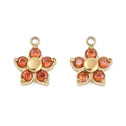 Настоящее золото 18K 304 микро нержавеющей стали прокладывать Цирконом подвески, ионное покрытие (ip), , реальный 18 k позолоченный, 10x8x3 мм, отверстие : 1.2 мм