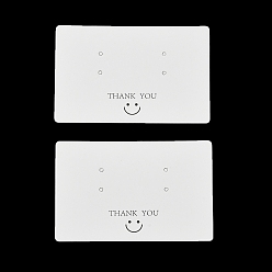 Белый Бумажные серьги-колье с улыбающимся лицом, карточки для демонстрации, прямоугольные, белые, 4.5x7x0.05 см