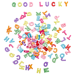 (52) Непрозрачная лаванда 100 непрозрачные акриловые бусины, алфавита бисера, буква a~z, разноцветные, 8~12x5 мм, отверстие : 3 мм