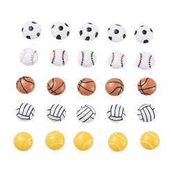 Gemischte Farbe Harz Cabochons, Sportartikel, Gemischte Farbe, 15x5 mm, 25 Stk. / Satz