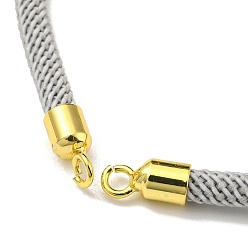Gainsboro Nylon Cords Bracelet Makings Fit for Connector Charms, with Brass Findings and 304 Stainless Steel Lobster Claw Clasps, Long-Lasting Plated, Gainsboro, 6-1/2~6-3/4 inch(16.5~17cm), Hole: 1.8mm
