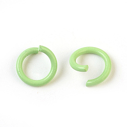 Pale Green Iron Jump Rings, Open Jump Rings, Pale Green, 17 Gauge, 8~8.5x1.2mm, Inner Diameter: 5~6mm