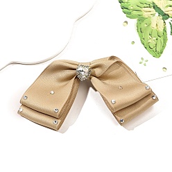 Светло-коричневый Ткань клипы аллигатора волос, аксессуары для волос для женщин и девочек, бантом, загар, 130 мм