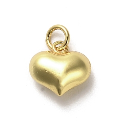 Golden 925 Sterling Silver Pendants, Heart Charms with Jump Rings, Golden, 10x10x5mm, Hole: 3mm