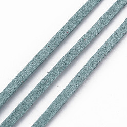 Cadet Blue Faux Suede Cords, Faux Suede Lace, Cadet Blue, 1/8 inch(3mm)x1.5mm, about 100yards/roll(91.44m/roll)