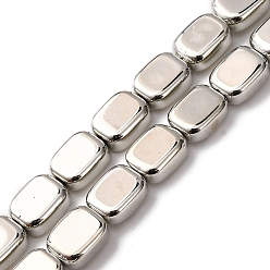 с Платиновым Покрытием Стеклянные бусины с гальваническим покрытием , прямоугольные, с покрытием платиным, 10x8x4 мм, отверстие : 0.9 мм, около 40 шт / нитка, 15.51'' (39.4 см)