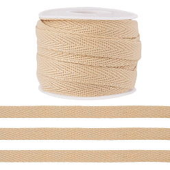 Moccasin 10M Polycotton Grosgrain Ribbon, Clothes Accessories, with Plastic Spools, Moccasin, 3/8 inch(10mm)