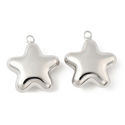Платина Звезда латуни подвески, стойки покрытие, долговечный, без кадмия и без свинца, платина, 31.5x28x11 мм, отверстие : 3 мм
