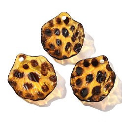 Shell Shape Прозрачные акриловые подвески, рисунок для леопарда, формы раковины, 30~31x26x6.5 мм, отверстие : 2.5 мм