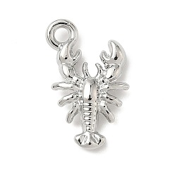 Креветка Подвески из сплава , платина, креветка, 15.5x9x3 мм, отверстие : 1.6 мм