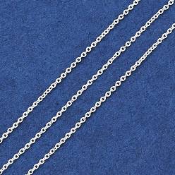 Серебро Латунные цепи Роло, пайки, с катушкой, серебряные, 1x0.2 мм