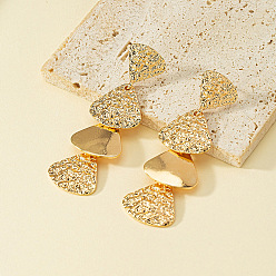 Золотой Серьги-гвоздики с кисточками из текстурированного сплава, золотые, 76x23.5 мм