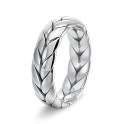 Нержавеющая Сталь Цвет 304 из нержавеющей стали кольца палец для мужчин, шеврон, цвет нержавеющей стали, размер США 10 (19.8 мм)