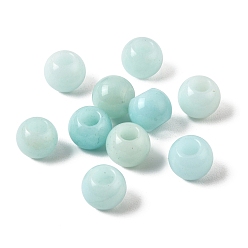 Flower Amazonite Натуральные цветочные амазонитовые европейские бусины, бусины с большим отверстием, гладкая рондель, 12x10 мм, отверстие : 5 мм