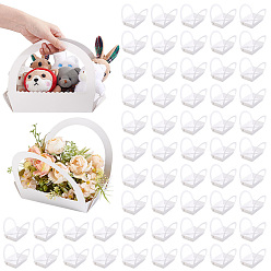 White Kraft Paper Basket Cookies Boxes, Food Treat Bakery Boxes, Rectangle, White, Finished Product: 180x120x52~180mm