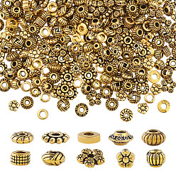 Античное Золото 350 шт 10 стиль бусины-распорки сплава тибетского стиля, без свинца и без кадмия, античное золото , 5~7 мм, отверстие : 1~3 мм, 35 шт / стиль