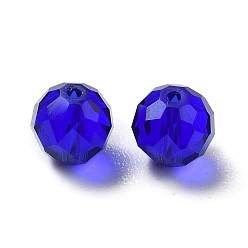Dark Blue Glass Imitation Austrian Crystal Beads, Faceted, Round, Dark Blue, 6mm, Hole: 1mm