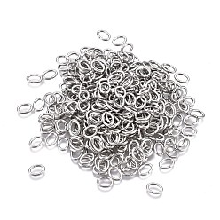 Нержавеющая Сталь Цвет Устойчивы к потускнению 304 открытые соединительные кольца из нержавеющей стали, овальные, цвет нержавеющей стали, 18 датчик, 7x5x1 мм, внутренний диаметр: 3x5 мм