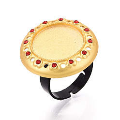 Золотой Основание-кольцо из сплава, железа и стразов с вращающимся подносом, плоская круглая подкладка для изготовления колец для снятия тревожности, золотые, 25 мм, 17 мм, Размер лотка: 16 мм