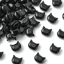 Черный 50 бусины из искусственного нефрита, форма кошки, чёрные, 6x8 мм, отверстие : 1 мм