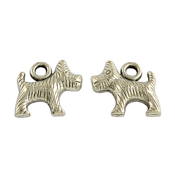 Античное Серебро Подвески из тибетского сплава, собака прелести, без кадмия, без никеля и без свинца, античное серебро, 13x13x4 мм, отверстие : 2 мм