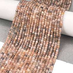 Multi-Moonstone Нити из натуральных бусин из нескольких лунных камней, граненые, кубические, 2~2.5x2~2.5x2~2.5 мм, отверстие : 0.6 мм, около 148 шт / нитка, 15.35 дюйм (39 см)