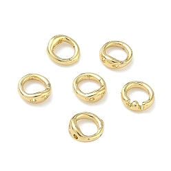 Настоящее золото 18K Круглые кольцевые латунные подвески, без кадмия и без свинца, долговечный, стойки покрытие, реальный 18 k позолоченный, 5x2 мм, отверстие : 0.7 мм