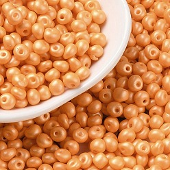 Темно-Оранжевый 6/0 стакан бисер, непрозрачные цвета блеск, слеза, темно-оранжевый, 4~5x4~4.5x3~4 мм, отверстие : 0.8~0.9 мм, Около 5625 шт / фунт