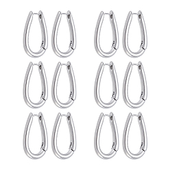 Платина 6 пары сережек-колец из сплава, слеза, платина, 29.5x19.5x4 мм