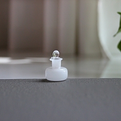 Белый Миниатюрная бутылка из боросиликатного стекла, с крышкой, аксессуары для кукольного домика с микро-ландшафтом, притворяясь опорными украшениями, белые, 19x17 мм