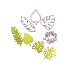 лаванда Пищевые силиконовые формочки, формы для печенья, инструмент для выпечки бисквитов, лист, лаванда, 71~103x39~65x6~6.5 мм, 4 шт / комплект