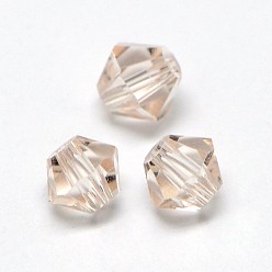 Bisque Imitation 5301 Bicone Beads, Transparent Glass Faceted Beads, Bisque, 3x2.5mm, Hole: 1mm, about 720pcs/bag