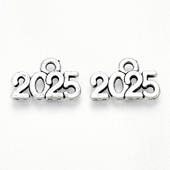 Античное Серебро Подвески из сплава в тибетском стиле, без кадмия и без свинца, число 2025, античное серебро, 9.5x14x1 мм, отверстие : 1.6 мм, Около 1960 шт / 1000 г
