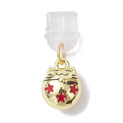 Малиновый Пластиковый пылезащитный мобильного пробки, кот сплав эмаль подвеска, для крышки порта USB типа C, малиновый, 2.5 см