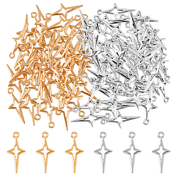 (52) Непрозрачная лаванда 100 шт 2 цвета тибетский стиль сплав полые подвески, звезда, разноцветные, 23x10~10.5x1.7~2 мм, отверстие : 1.6 мм, 50 шт / цвет