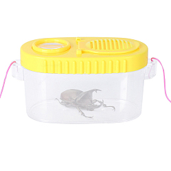 Yellow Portable ABS Plastic Insect Viewer Box Magnifier, with Acrylic Optical Lens, Yellow, Magnification: 8X, 15x7.2x8cm