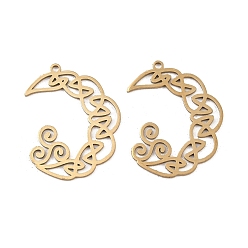 Золотой 201 подвески из нержавеющей стали, лунное очарование, золотые, 27.5x22x1 мм, отверстие : 1.4 мм