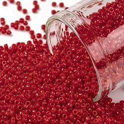 (45A) Opaque Cherry Тохо 15/0 круглые бусины, японский бисер, (45 а) непрозрачная вишня, 1.5 мм, отверстие : 0.7 мм, Около 3000 шт / 10 г