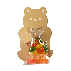 Прозрачный Пластиковые пакеты для выпечки, с медвежьей бумажной карточкой и наклейками, для шоколада, конфеты, печенье, прозрачные, 150x60 мм