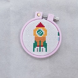 Rocket Наборы для вышивания своими руками для начинающих, включая ткань для вышивки, нитки и иглы для вышивания, пяльцы, инструкция, ракета, 120 мм