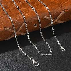 Платина 2мм стойка покрытие латунь спутниковая цепь ожерелья для женщин мужчин, без кадмия и без свинца, 901 застежка из нержавеющей стали, долговечный, платина, 27.56 дюйм (70 см)