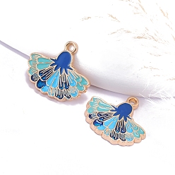 Королевский синий Подвески из сплава и эмали в стиле бохо, фанатское очарование, золотые, королевский синий, 22x25 мм