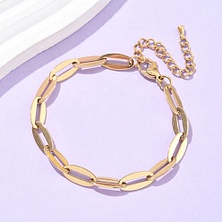 Настоящее золото 14K 304 женские браслеты-цепочки из нержавеющей стали, реальный 14 k позолоченный, 6-7/8 дюйм (17.5 см)