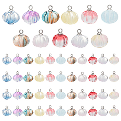 (52) Непрозрачная лаванда 50шт. прозрачные стеклянные подвески с распылителем, цветок, с 304 нержавеющей сталью чашка перламутровый штифт скобы штифты, разноцветные, 12x11x10.5 мм, отверстие : 1.4 мм