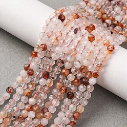 Красный Кварц Нити бусин из натурального железистого кварца, круглые, граненые, 4~4.5 мм, отверстие : 0.7 мм, около 89 шт / нитка, 15.08~15.24'' (38.3~38.7 см)