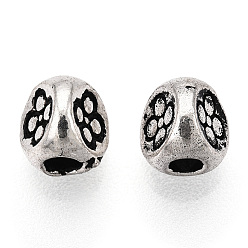 Antique Silver 925 Sterling Silver Beads, Textured Triangle, Antique Silver, 4x4.5x4mm, Hole: 1.6mm